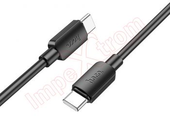 Cable de datos de alta calidad negro Hoco X96 de carga rápida 60W 3A con conectores USB Tipo C a USB Tipo C de 1m longitud, en blister